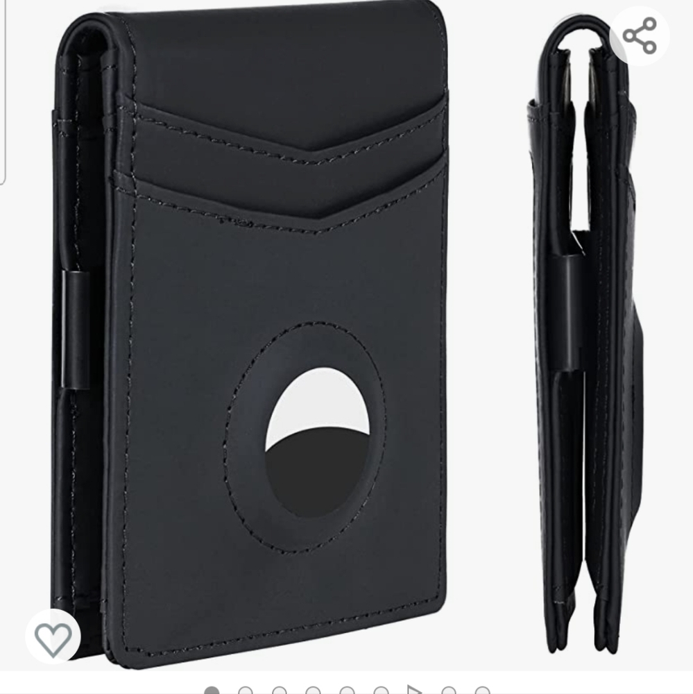 Mens Slim Bifold Wallet With Integrated Case Holder for AirTag